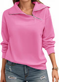 Womens Zipper Sweatshirt Turtleneck Long Sleeve Pullover - Casual