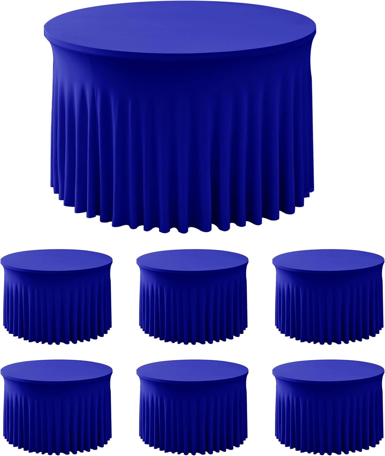 Spandex Tablecloth 6 Pack Red Fitted Round Skirts for Events