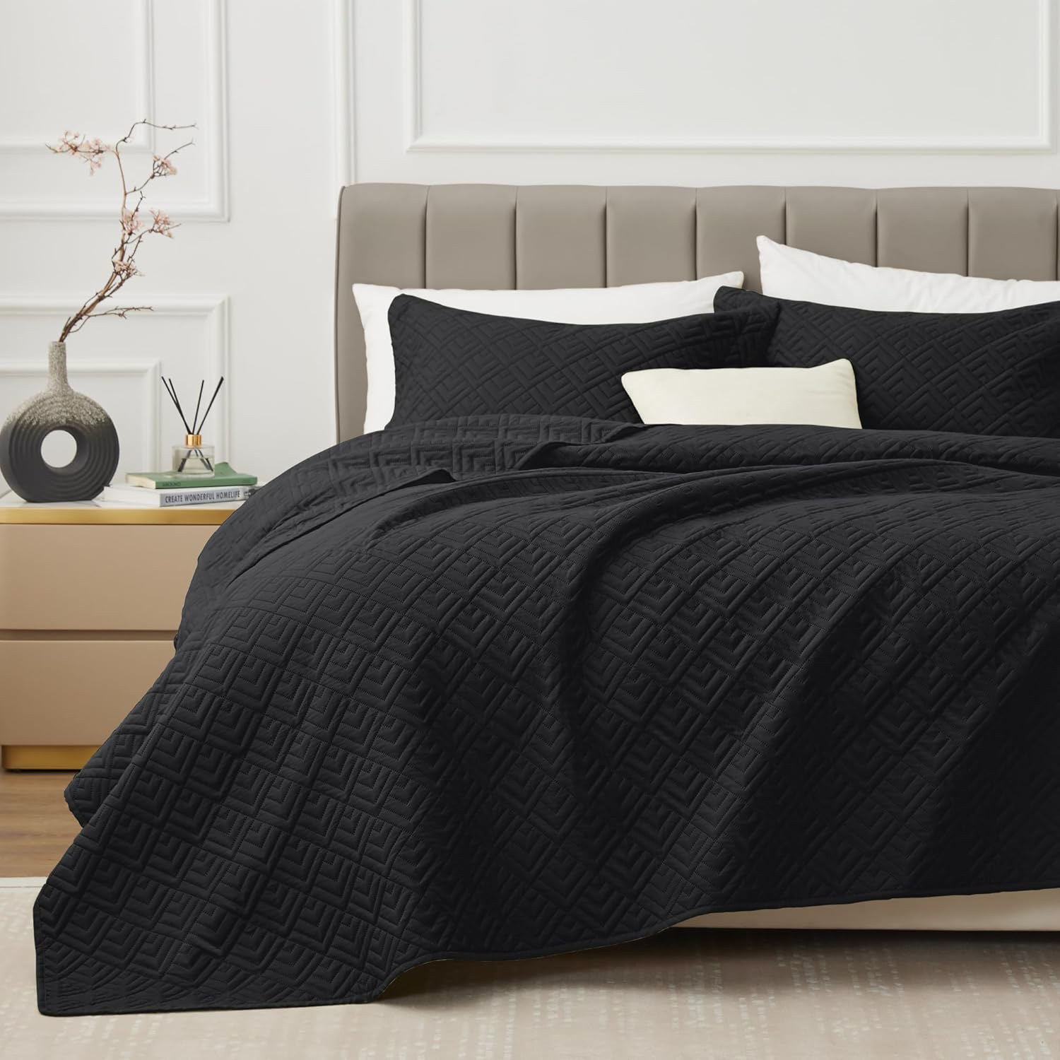 EXQ Home Quilt Set Full Queen Size Lightweight Modern Bedspread