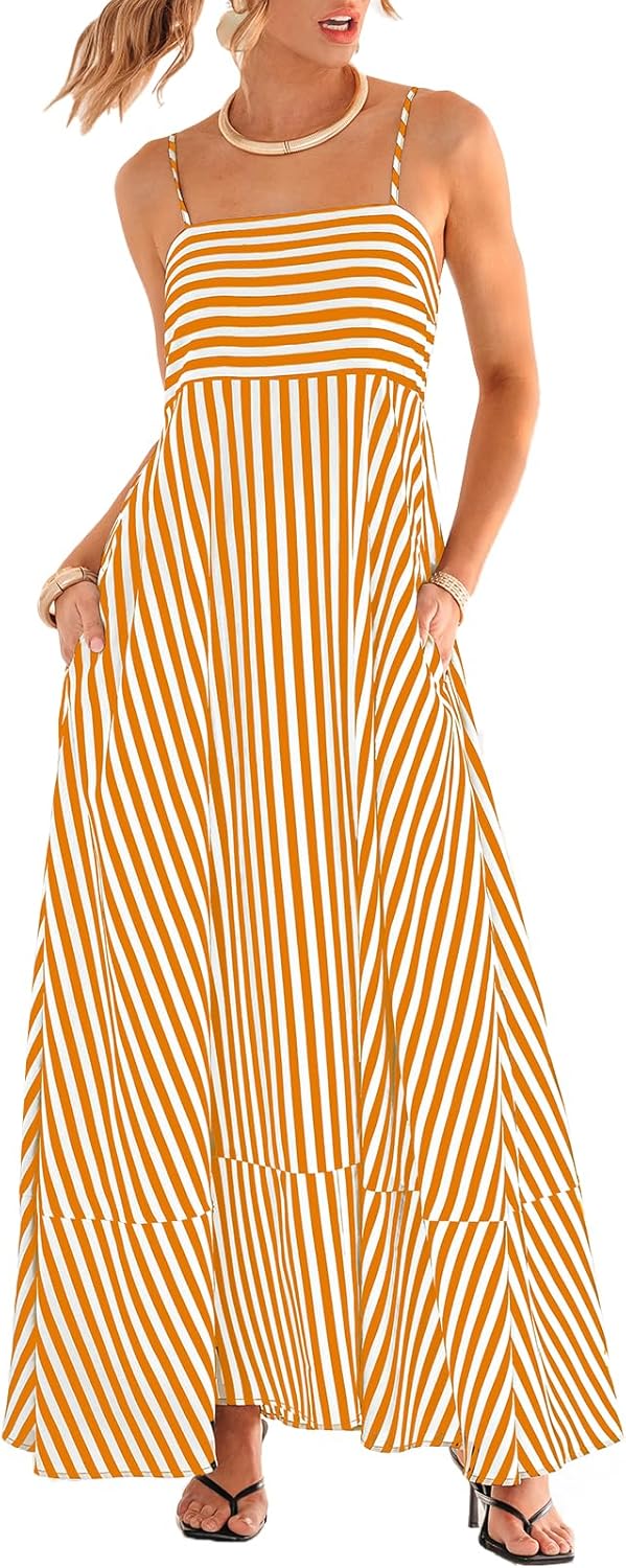 CUPSHE Womens Summer Maxi Dress with Pockets for Comfort