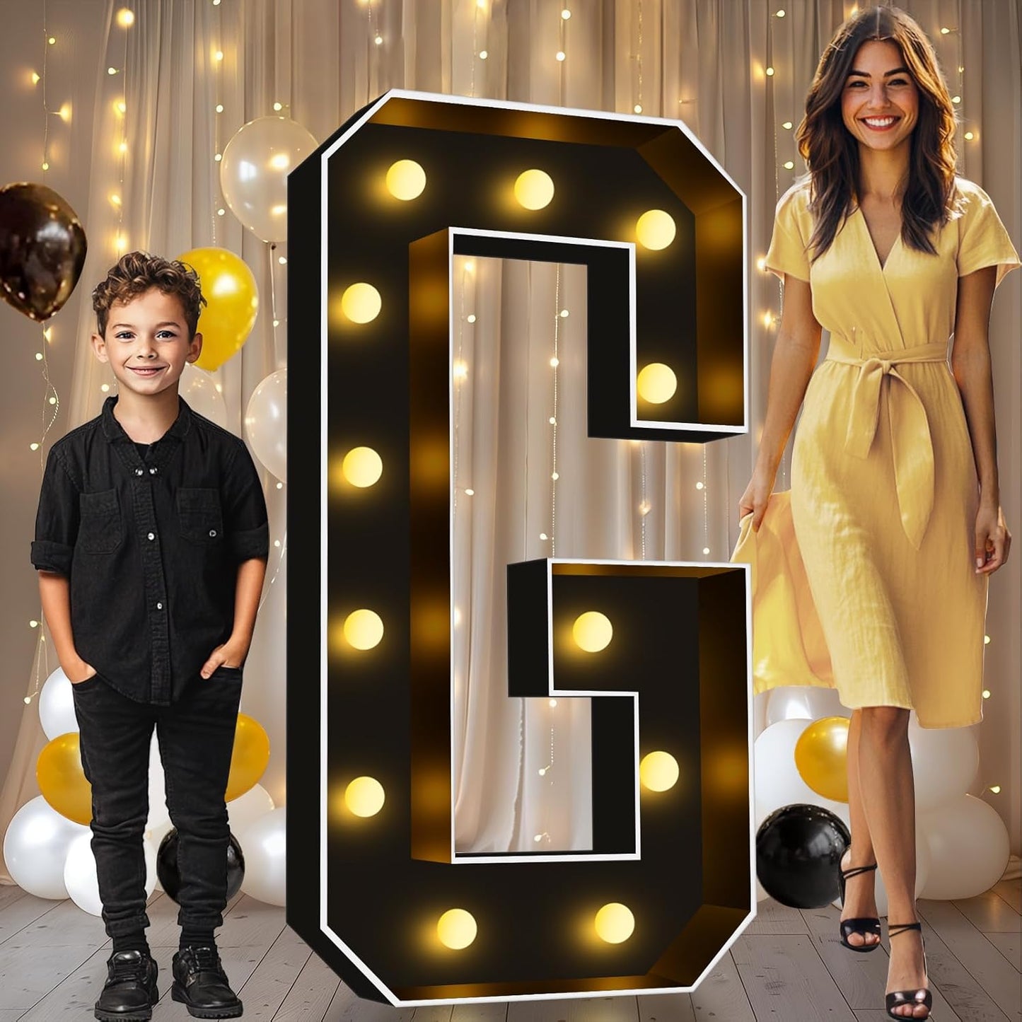 Pooqla 4 FT Marquee Light Up Letters for Party Decorations