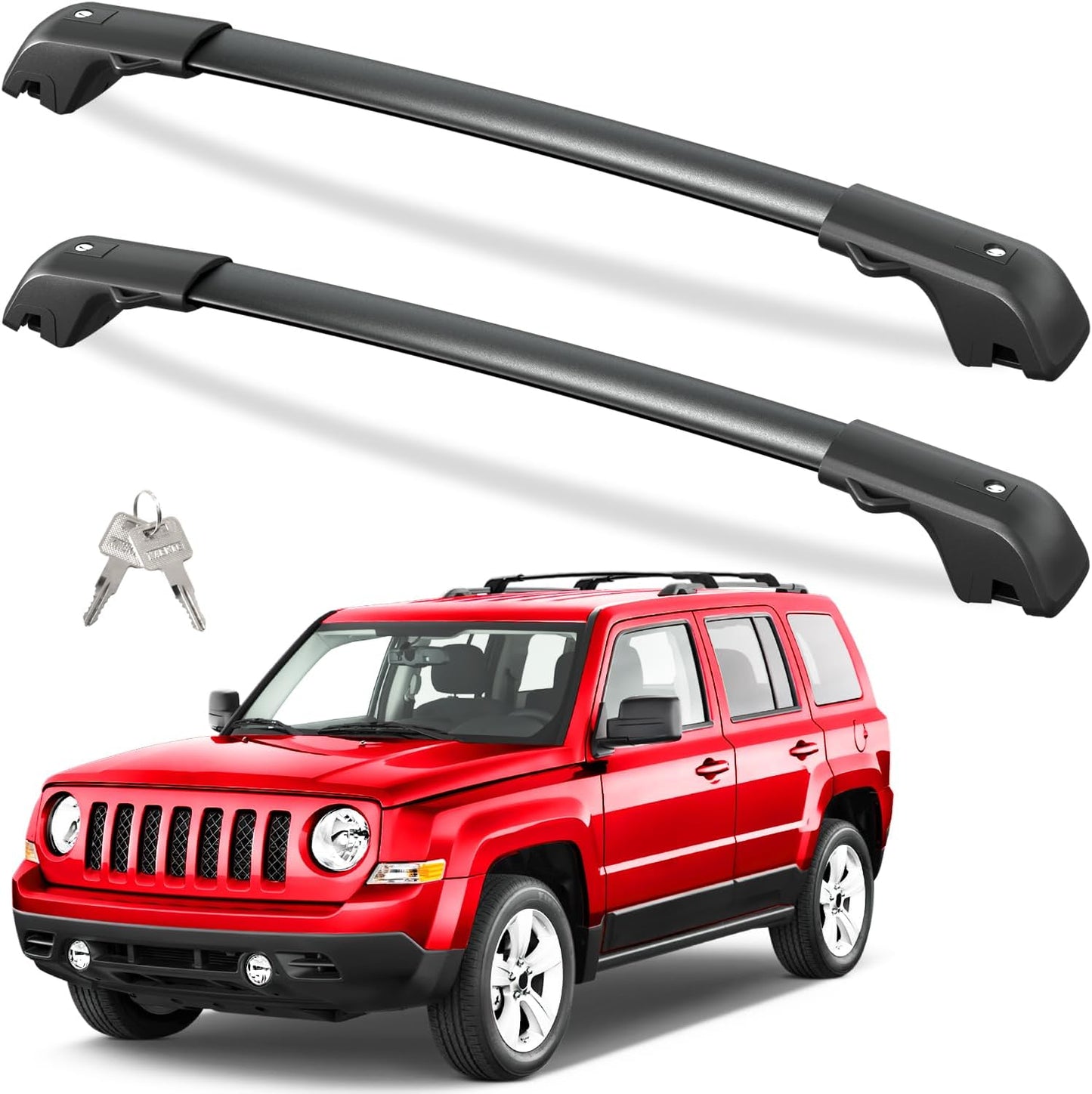 Tuyoung Lockable Roof Rack Cross Bars for Jeep Patriot 2007-2017