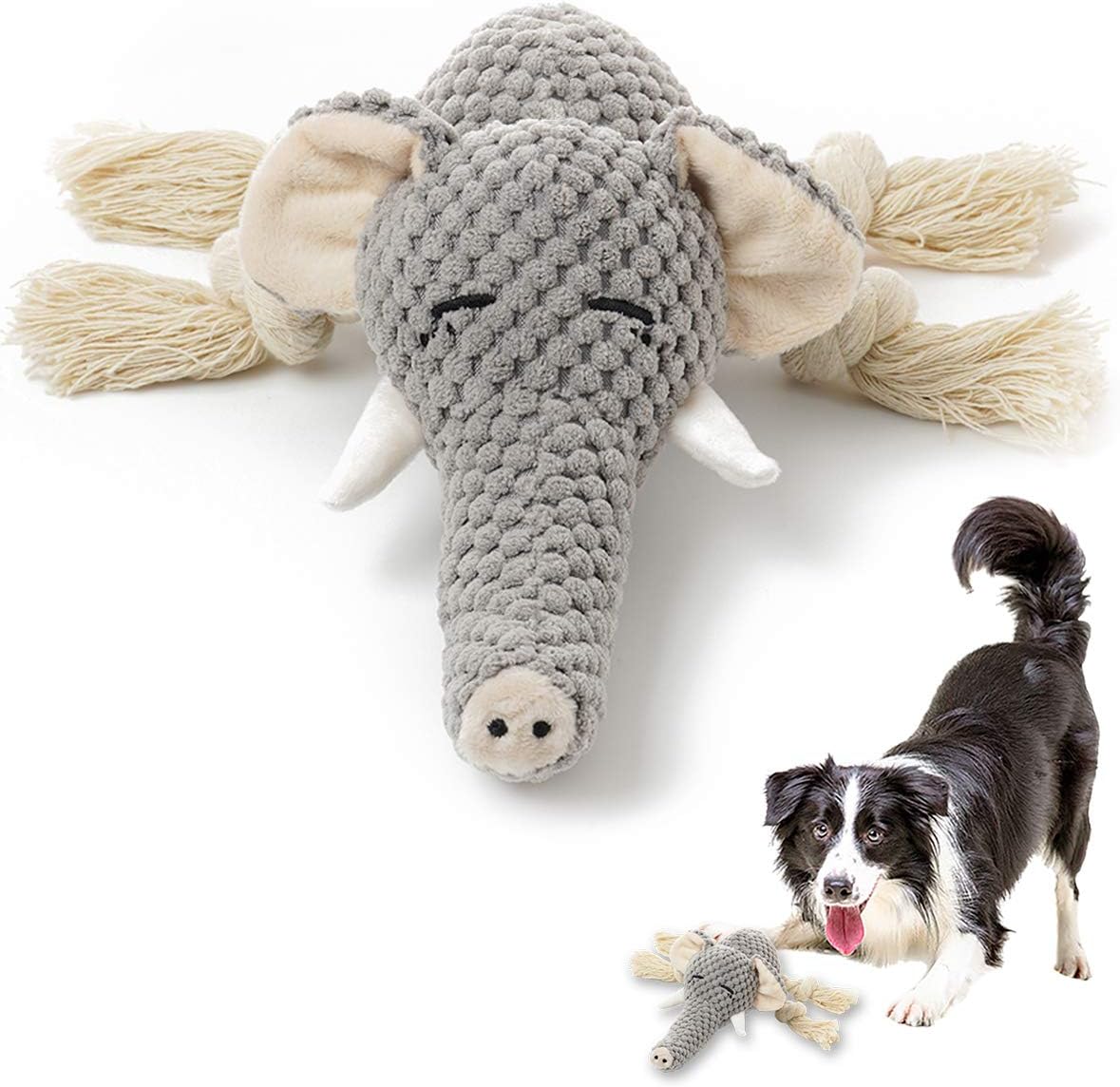 Interactive Elephant Squeaky Chew Toy for Small-Medium Dogs