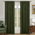 LAMIT Olive Green Velvet Curtains 84 Inch for Luxury Living
