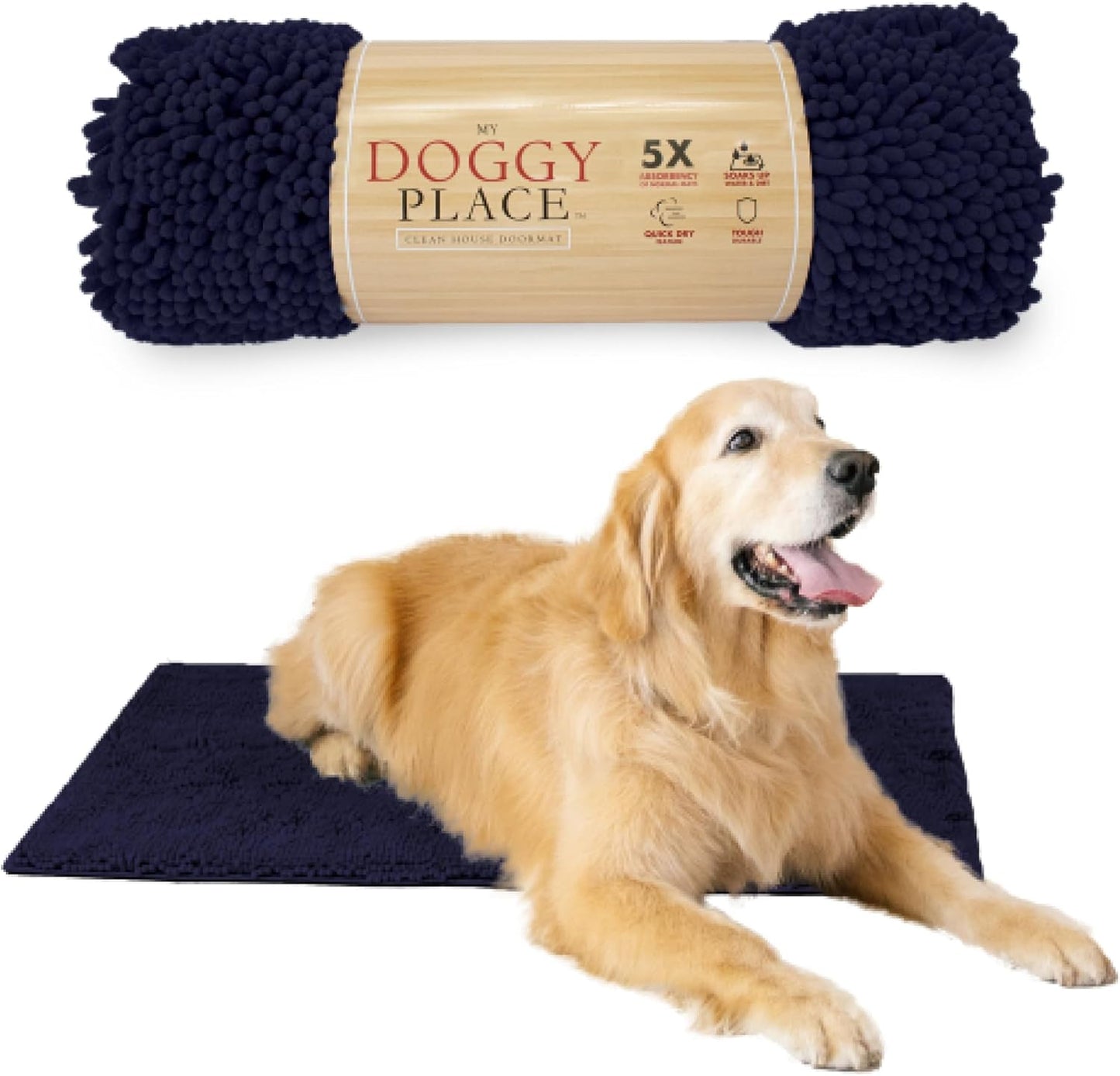 Microfiber Dog Mat for Muddy Paws - Absorbent and Quick-Drying