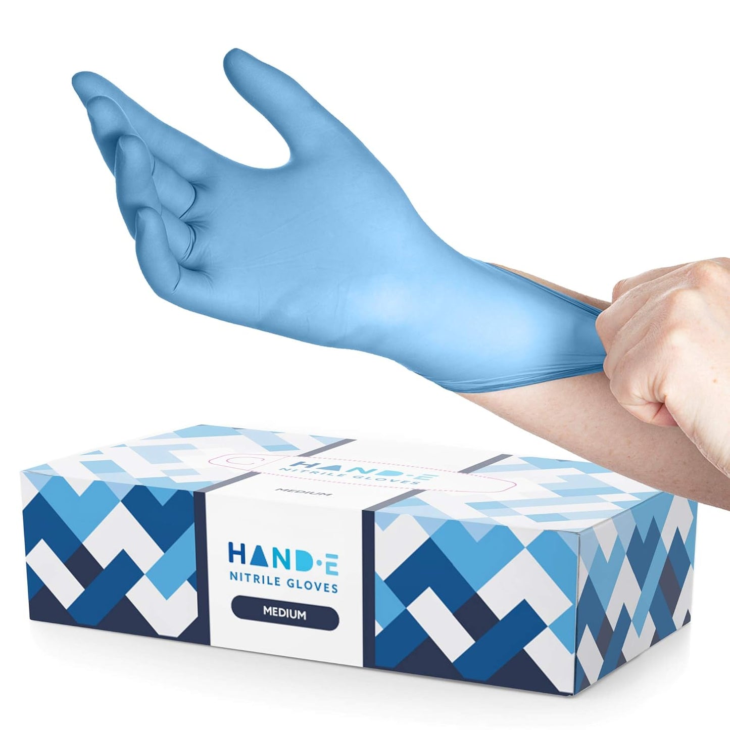 Hand-E Touch: 100 Medium Nitrile Gloves - Textured Grip for Clean Precision