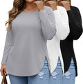 Ficerd Women's Plus Size Long Sleeve Tunic Tops for Comfort