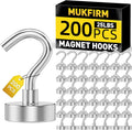 200 Pack Magnetic Hooks Heavy Duty - Strong Magnet Hooks for Hanging