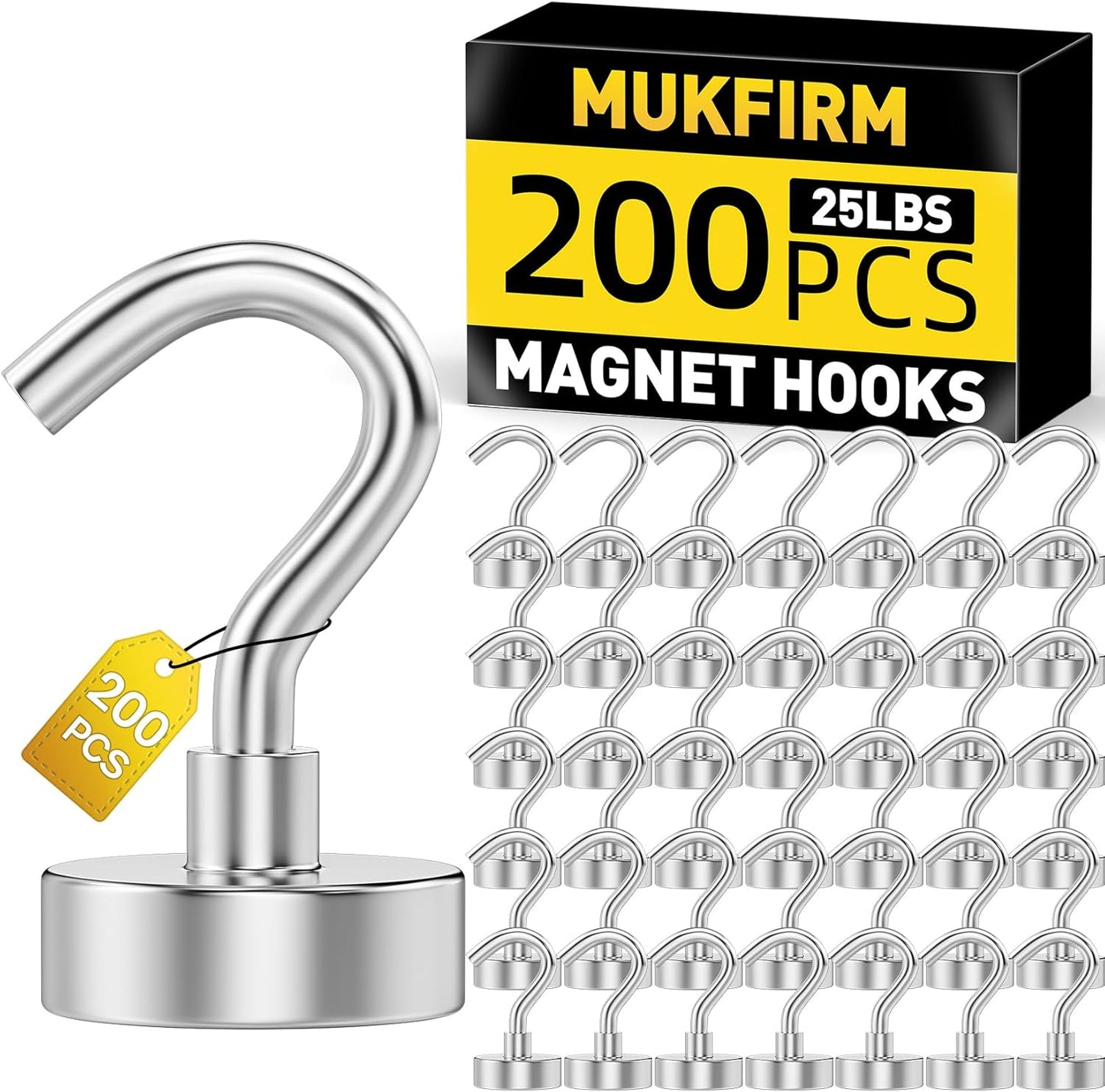 200 Pack Heavy Duty Magnetic Hooks for Home and Kitchen Use