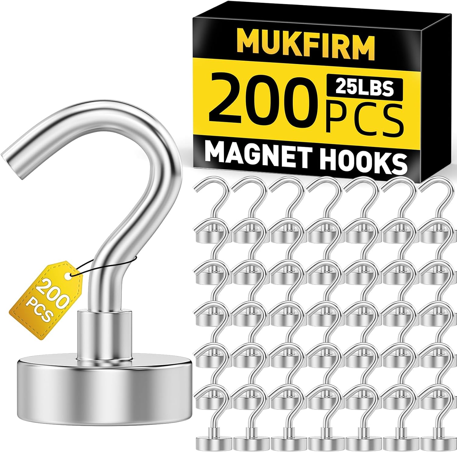 200 Pack Heavy Duty Magnetic Hooks for Home and Kitchen Use