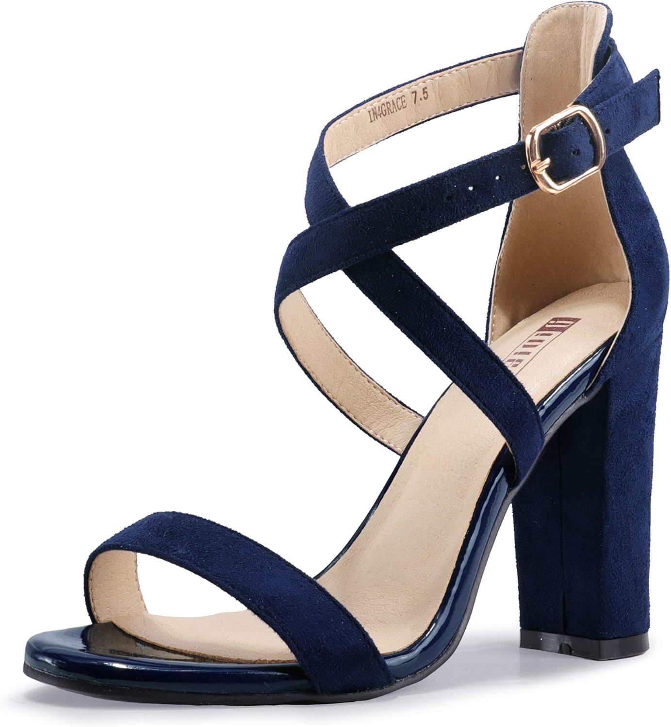 IDIFU Women's Chunky High Heel Sandal for Dressy Occasions