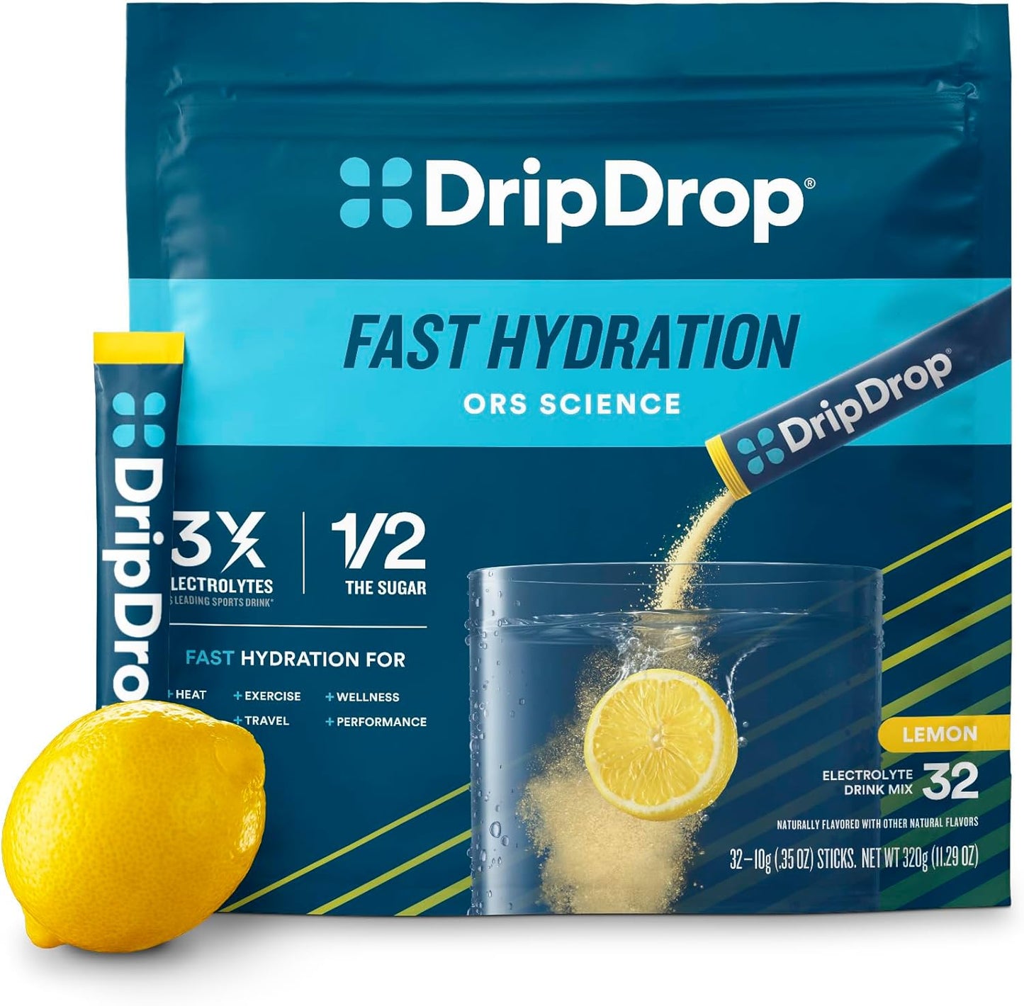 DripDrop Hydration Packets - Fast & Effective Electrolytes Mix