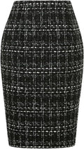 Cozy Knee Length Plaid Wool Skirt for Women for Winter Fashion