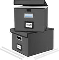 Huolewa File Organizer Boxes with Lids - Linen Hanging File Storage