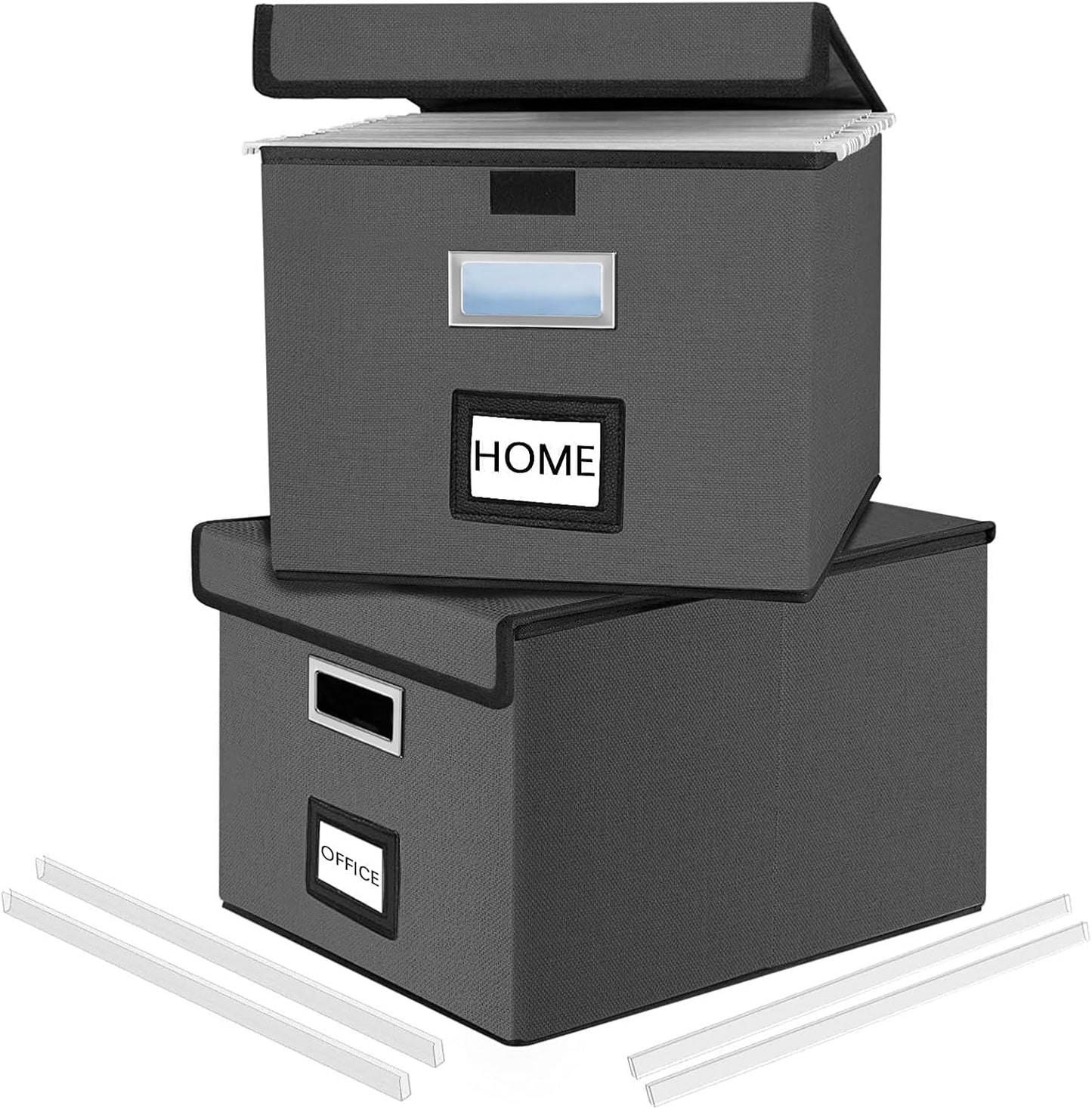 Huolewa File Organizer Boxes with Lids for Office Storage