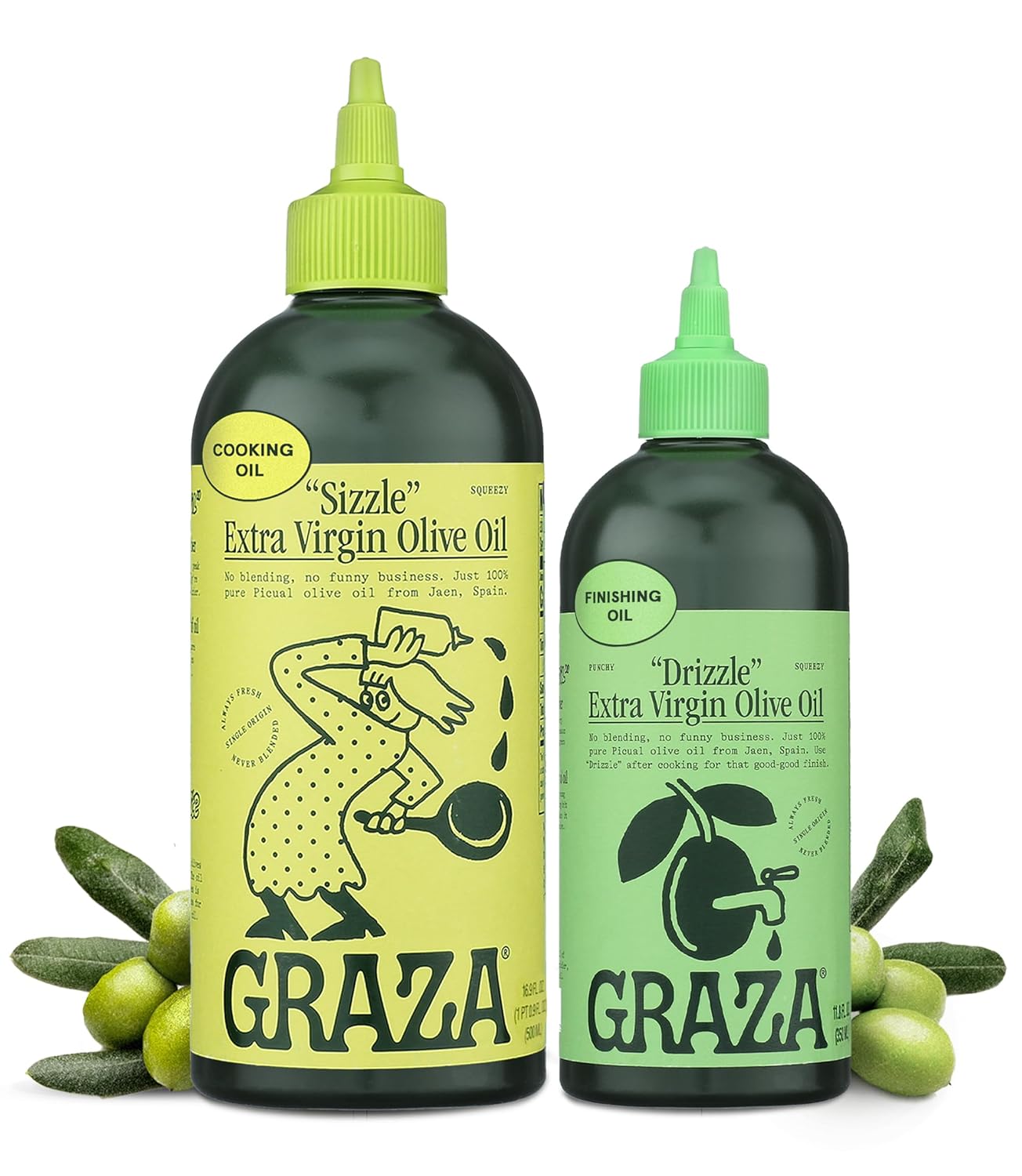 Graza Extra Virgin Olive Oil Variety Pack for Cooking & Finishing