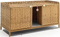 Cat Litter Box Enclosure for 2 Cats - Large Rattan Litter Furniture