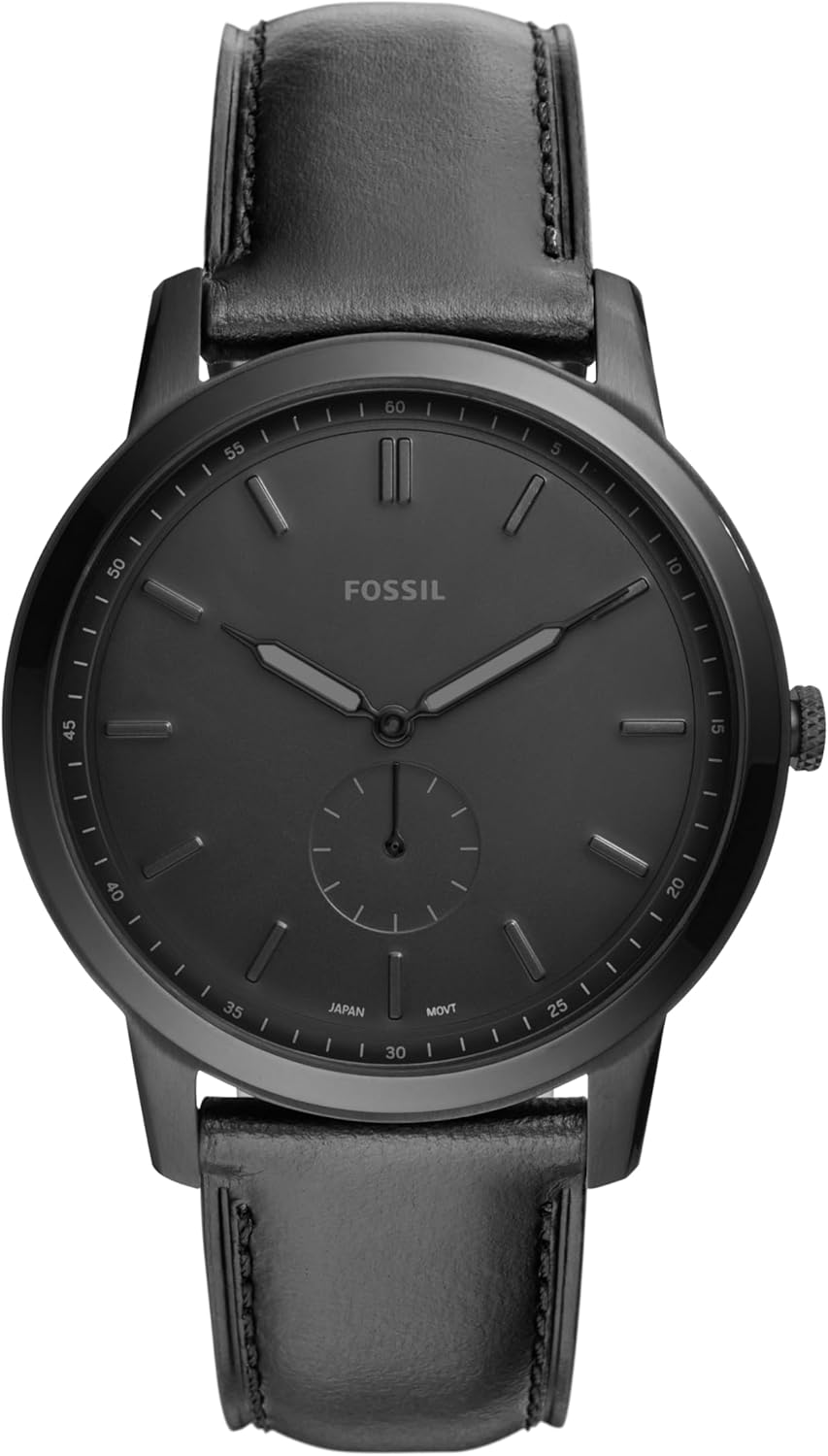 Fossil Men's Minimalist Quartz Stainless Steel Leather Watch