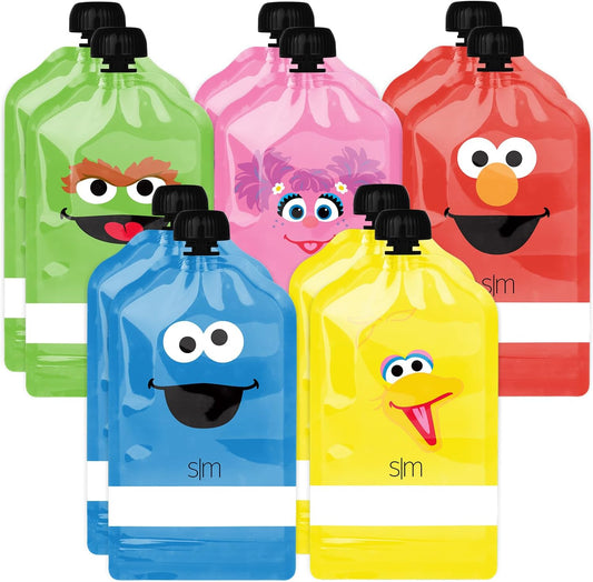 Sesame Street Baby Food Pouches | BPA-Free, Refillable, 10 Pack