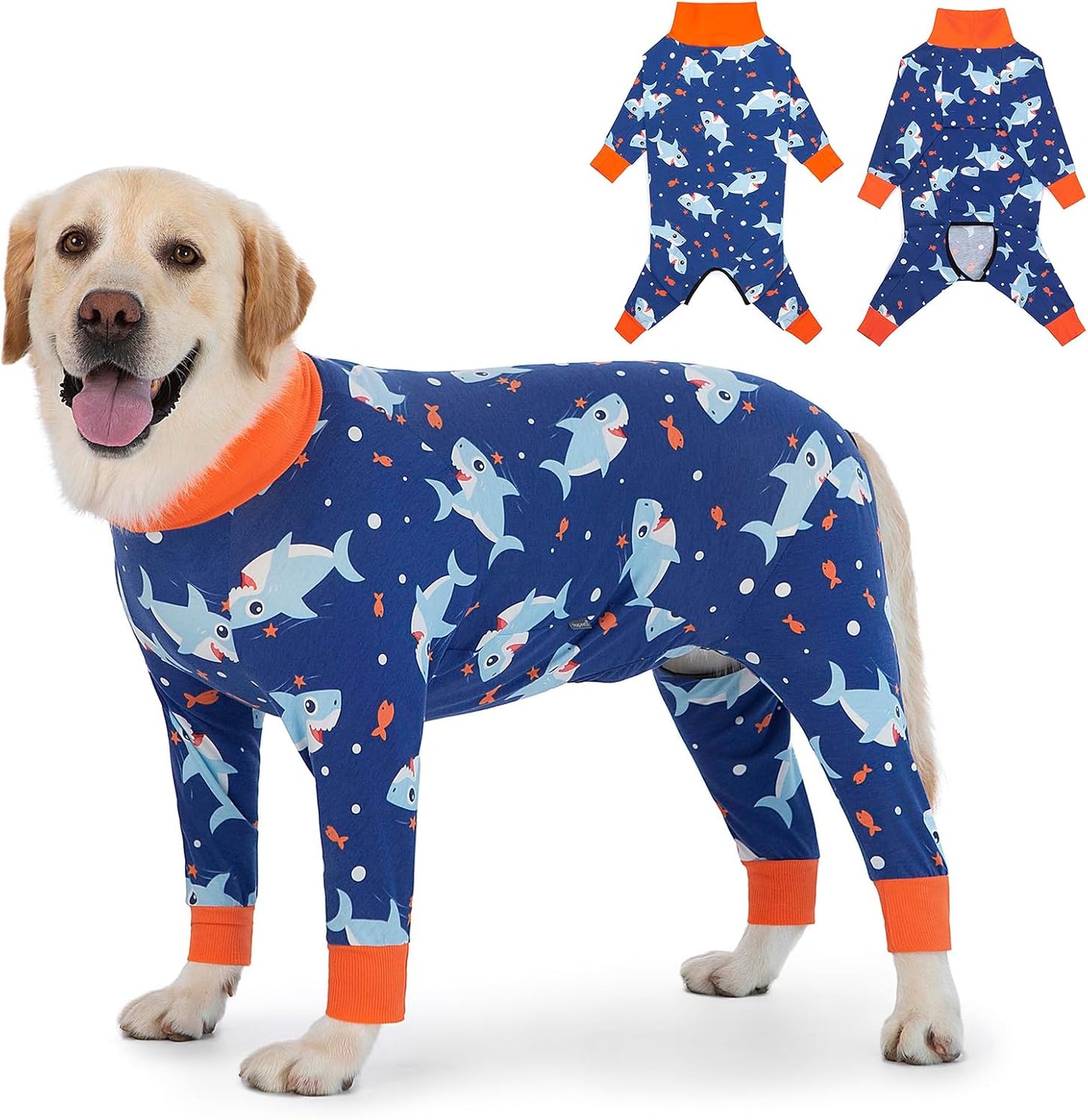 Dog Recovery Suit After Surgery for Medium Large Dogs - Blue Shark