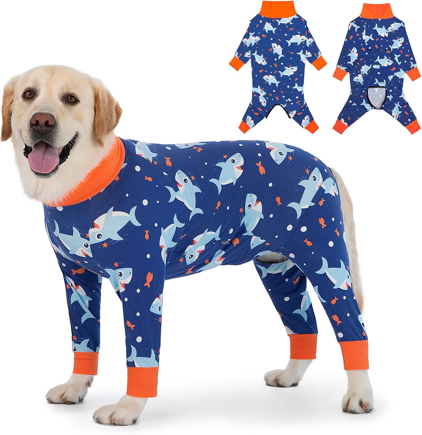 Dog Recovery Suit After Surgery for Medium Large Dogs - Blue Shark