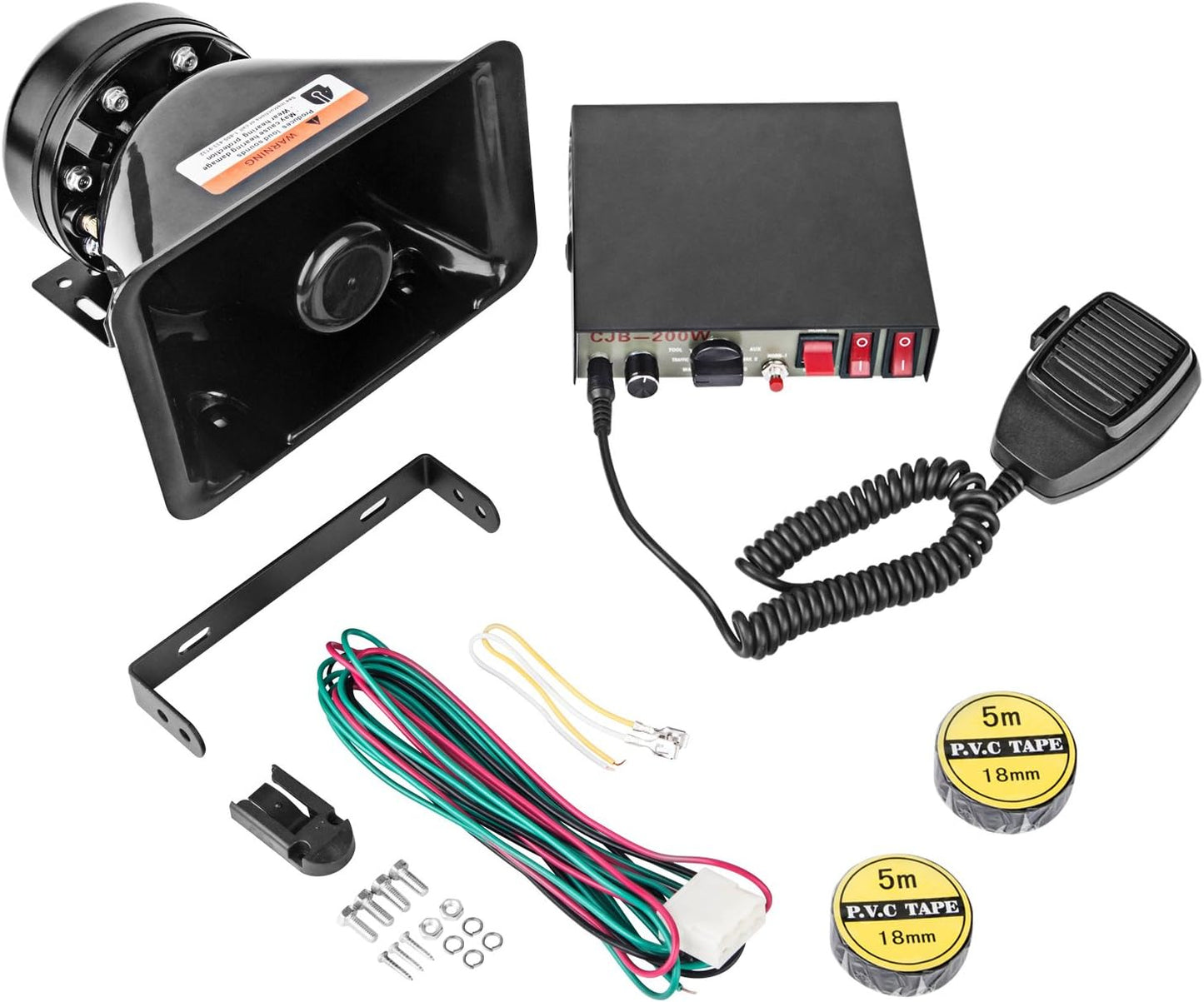 CJB200P Amplifier Police Siren with Handheld Microphone System