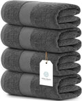 Luxury White Bath Towels Large 27 in x 54 in - 700 GSM Plush Set of 4