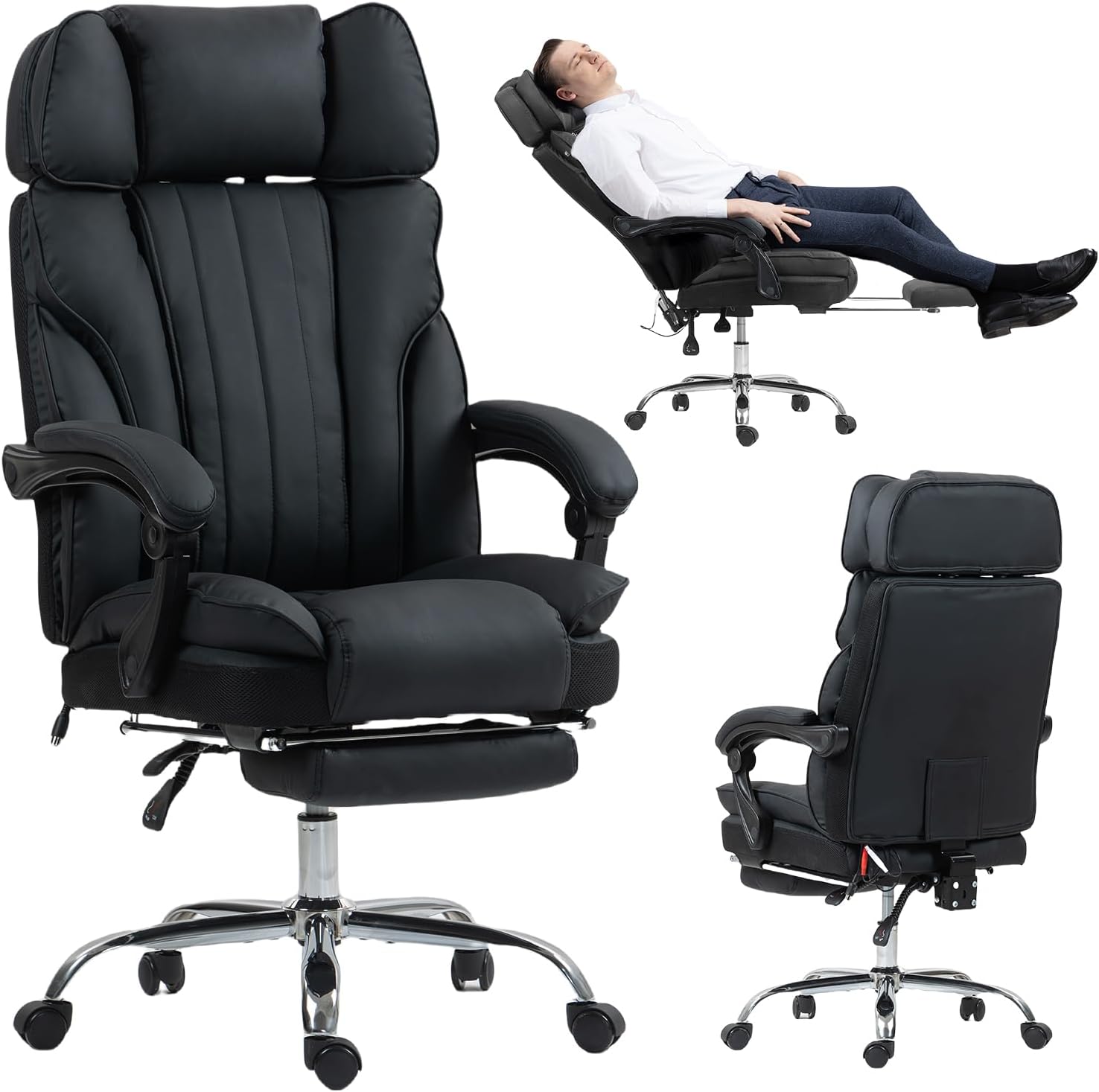 Massage Office Chair with Heat and 8 Vibration Points for Comfort