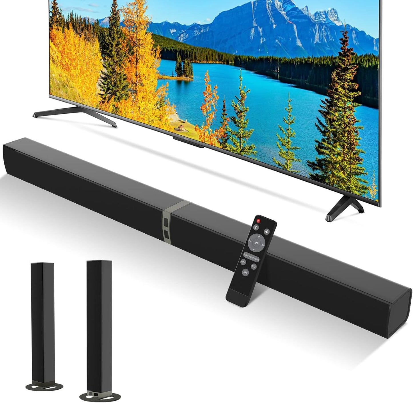 Enhance Your TV Audio with 60W Bluetooth Soundbar