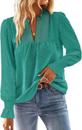 Boho Tops for Women V Neck Blouses Flowy Swiss Dot - Versatile Style
