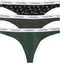 Calvin Klein Women's Cotton Stretch Thong Multipack - Logo Waistband