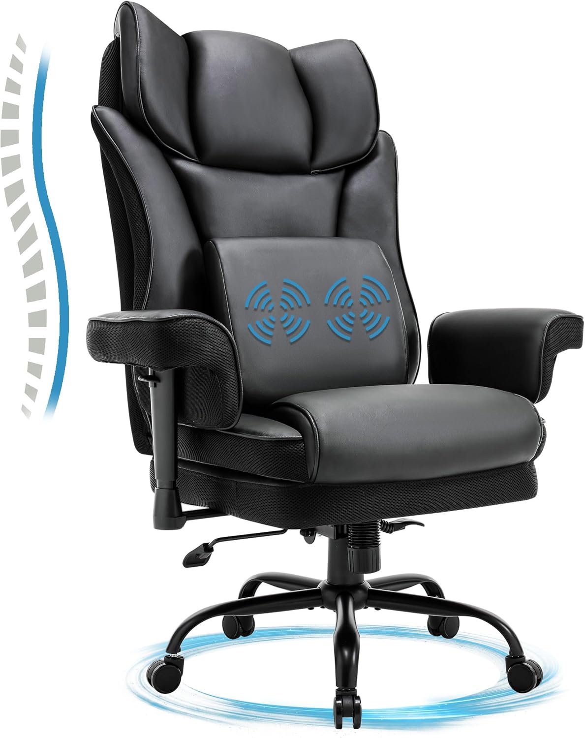 500lbs Massage Big & Tall Executive Chair - Ultimate Comfort!