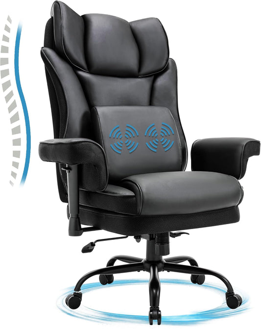 500lbs Massage Big & Tall Executive Chair - Ultimate Comfort!