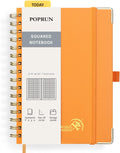 POPRUN Graph Paper Spiral Journal Notebook A5 - Thick 120 GSM Grid
