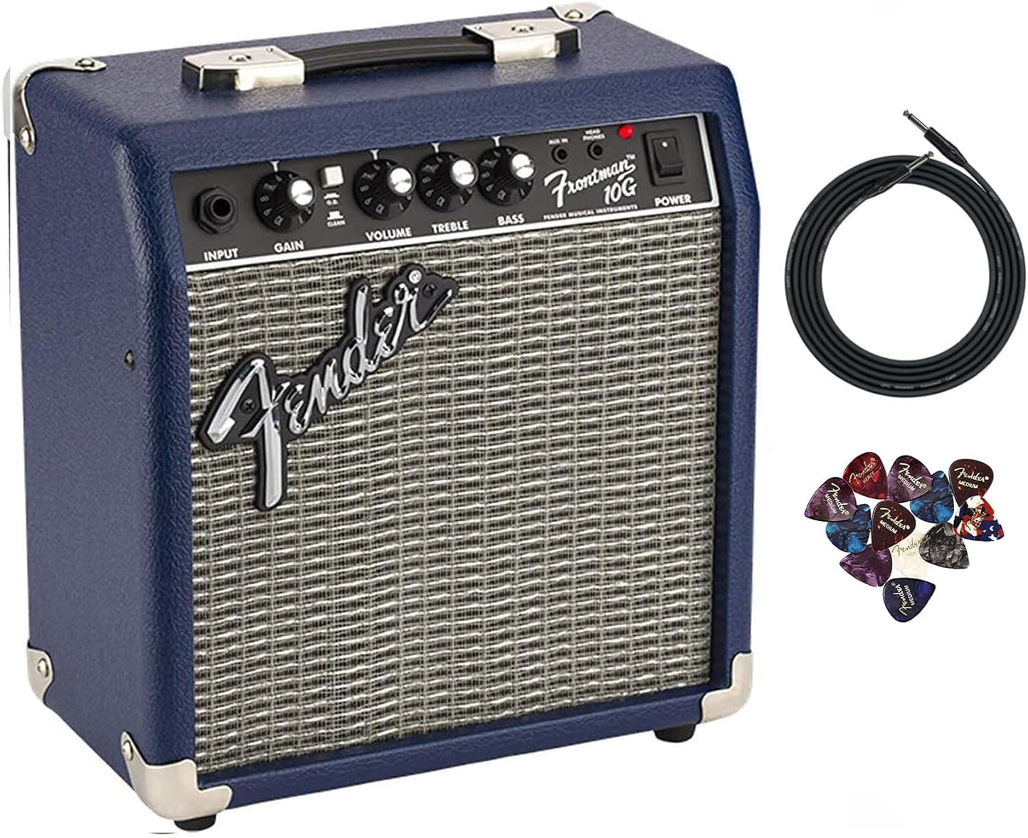 Fender Frontman 10G Guitar Amp - Midnight Blue Bundle