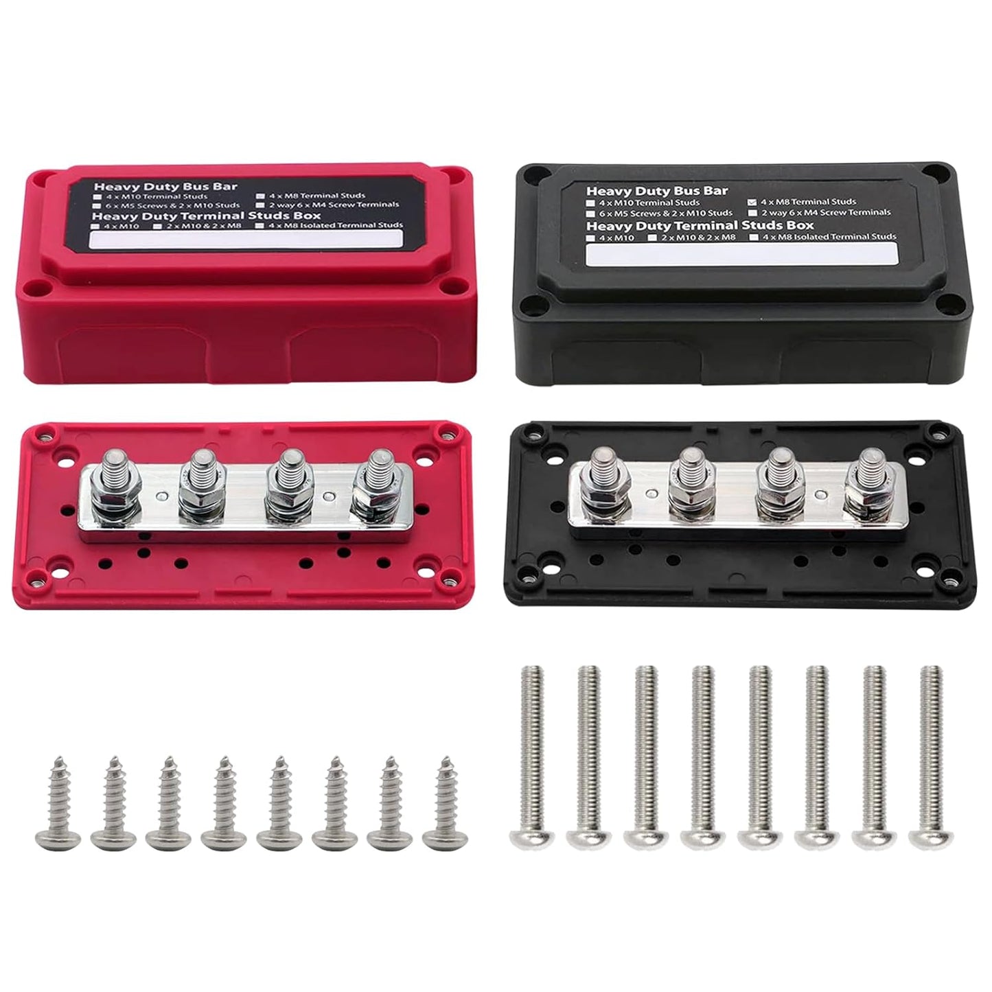 4 x M8 Studs Power Distribution Block for Marine and Auto Use