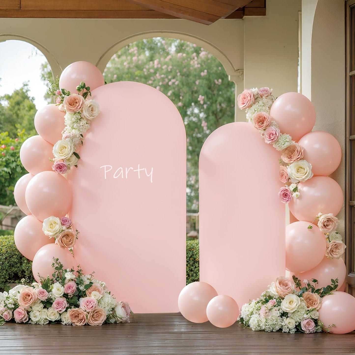Pink Arch Cover Set of 2 for Weddings and Parties - 7.2ft & 6ft