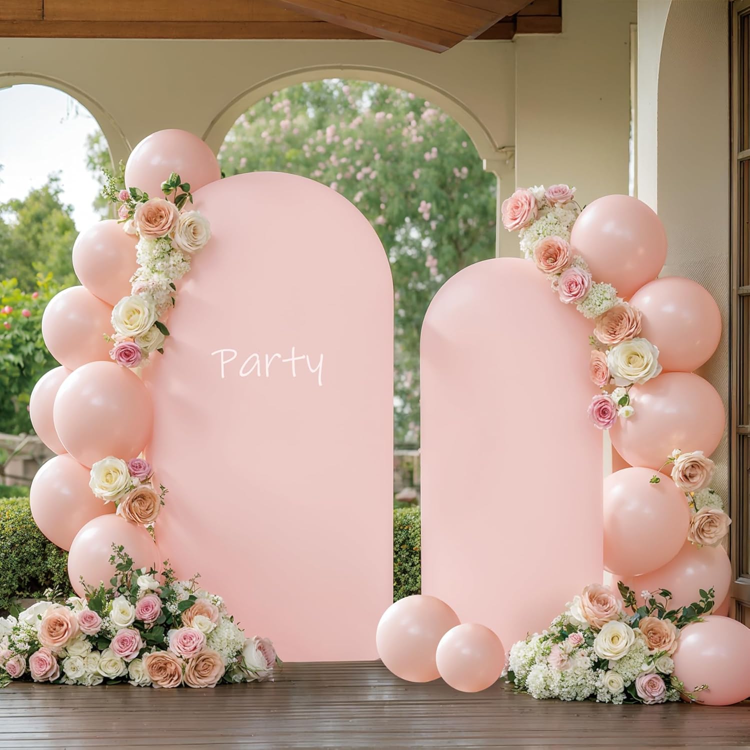 Pink Arch Cover Set of 2 for Weddings and Parties - 7.2ft & 6ft