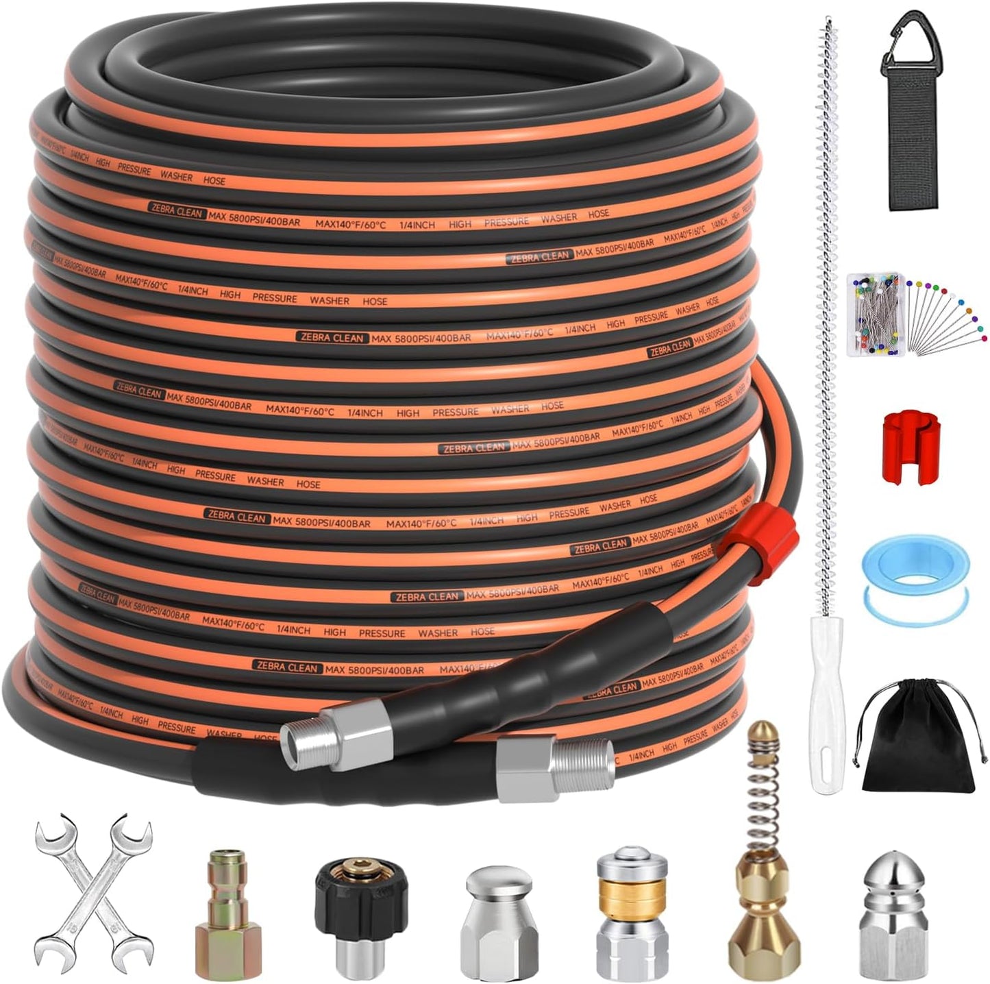 Sewer Jetter Kit for Pressure Washer - 5800 PSI Cleaning Power