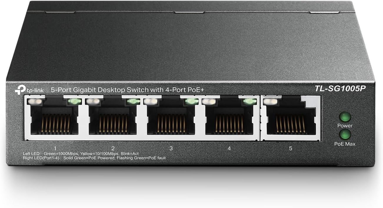 TP-Link TL-SG1005P: PoE Switch, 4 PoE+ Ports @65W