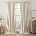 PRIMROSE Cream Velvet Curtains 84 in - Semi Blackout Elegant Drapes