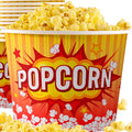 Greaseproof Retro 85oz Popcorn Buckets 100 Pack - Large Reusable Tubs