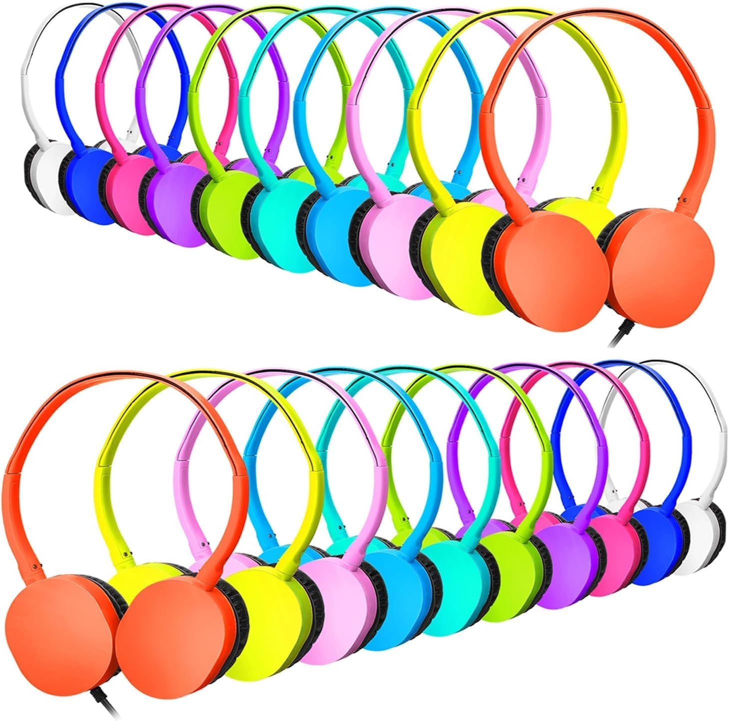 Durable 20 Pack Classroom Headphones for Students and Kids