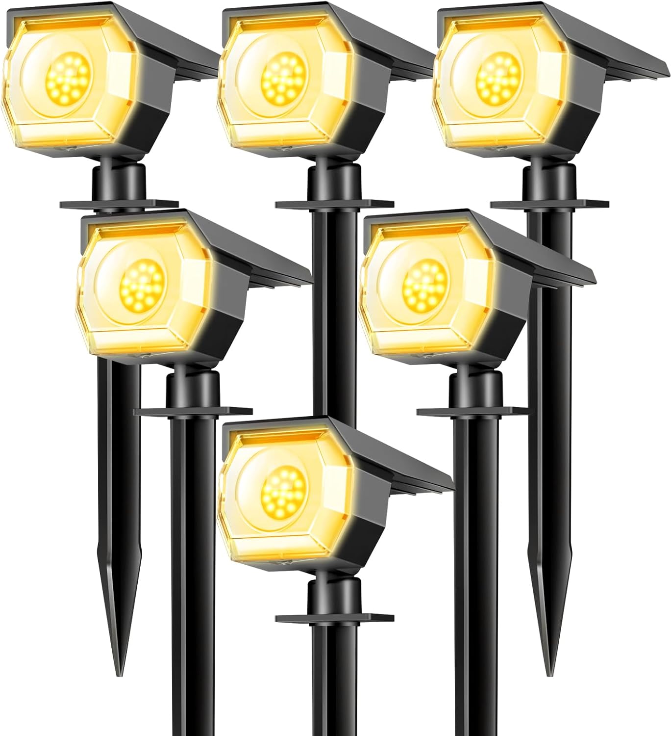 6 Pack Solar Spot Lights Outdoor for Garden and Pathway Use