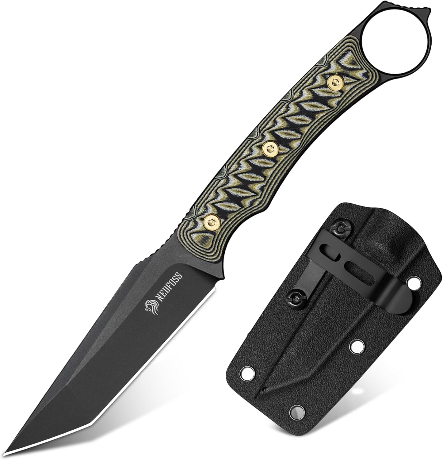NedFoss PIONEER Small EDC Fixed Blade Knife for Tactical Use