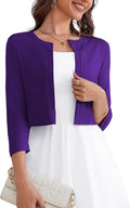 Women's Cropped Bolero Shrug Cardigan 3/4 Sleeve - Lightweight