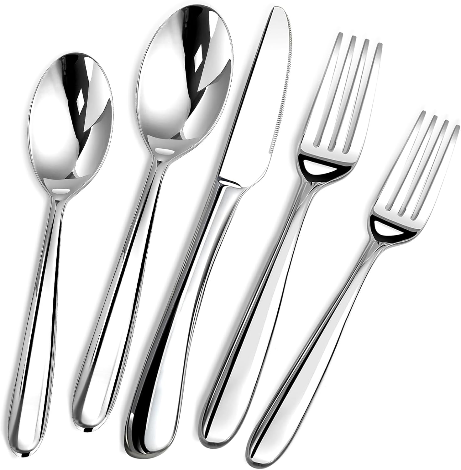 Heavy Duty Silverware Set for 12, 60 Piece Premium Utensils