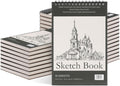 Jexine 20 Pcs 5.5ft x 8.5ft Top Spiral Sketch Book Set - Bulk Value