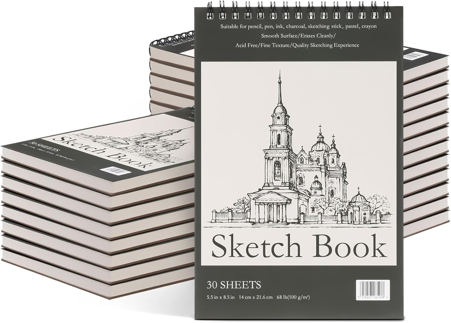 Jexine 20 Pcs Spiral Bound Sketch Book Set for Artists and Kids