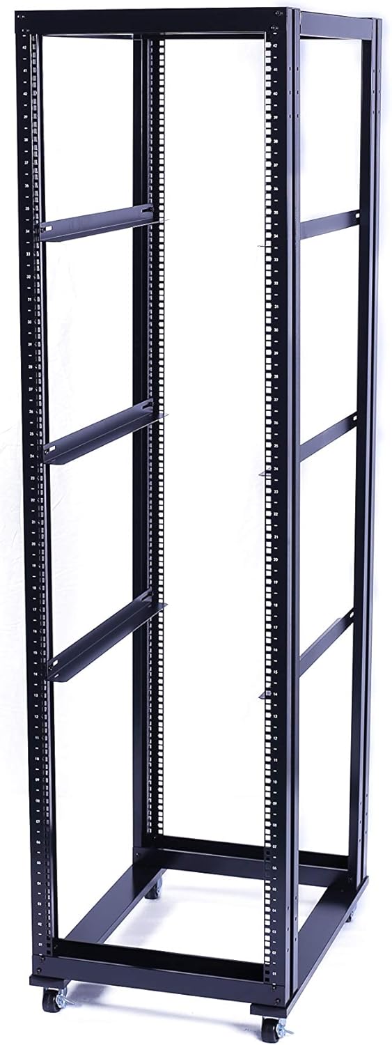 4 Post Open Frame 19in Server Rack for Audio and Equipment